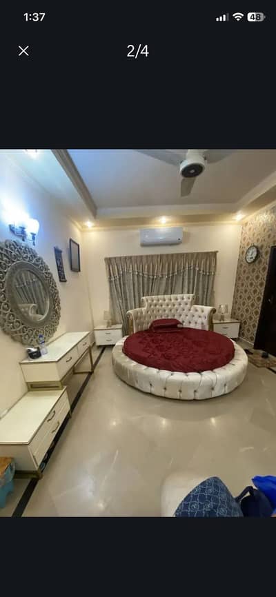 Bed with dressing table