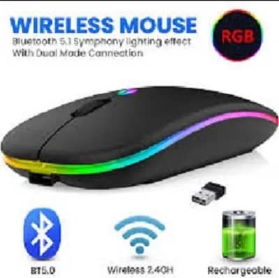 Rgb mouse wireless and Rechargeeable mouse