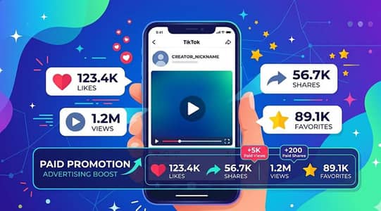 TikTok likes shares views favorite  paid