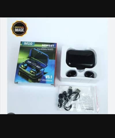 M-10 TWS Bluetooth 5.2 Earbuds Black Digital Display