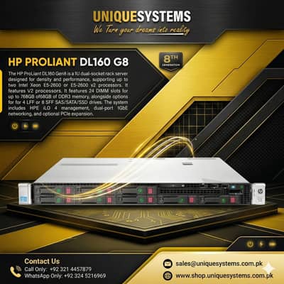 HP ProLiant DL160 Gen8 Server | Dual Xeon E5-2600 | DDR4-Ready Design