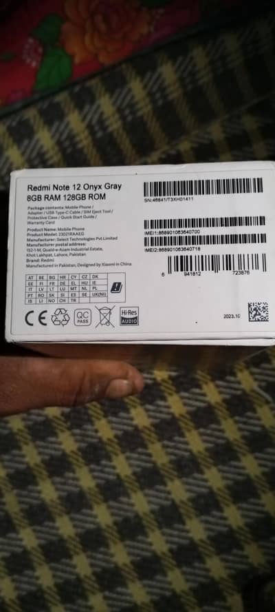 Redmi Note 12.8+8=128Gb With box Charger