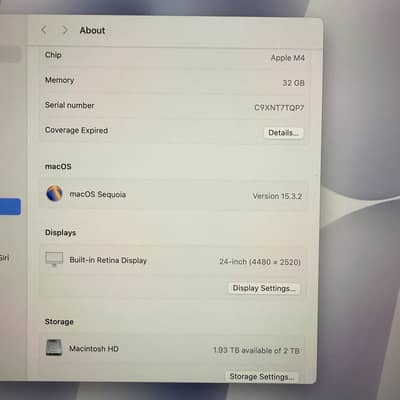 Apple iMac M4-Silver-32GB RAM-2TB SSD-Nano Texture Display-4 Ports