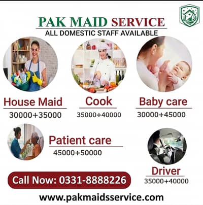 House Maids, Helper , Baby Sitter, Chef cook , Couple , Driver , Nurs