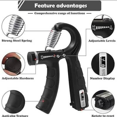 Adjustable hand Gripper  5-60 with counter