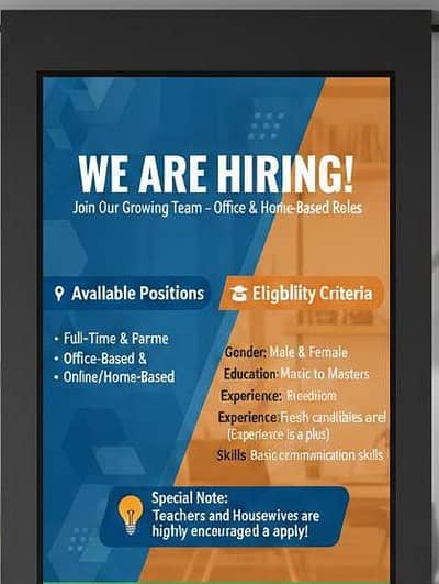 Office & Online Work Jobs Available – Male/Female