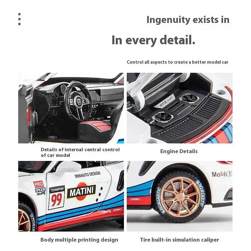 بچوں کے لیے شاندار پورشے ریسنگ کار - میٹل باڈی اور بہترین کوالٹی 0