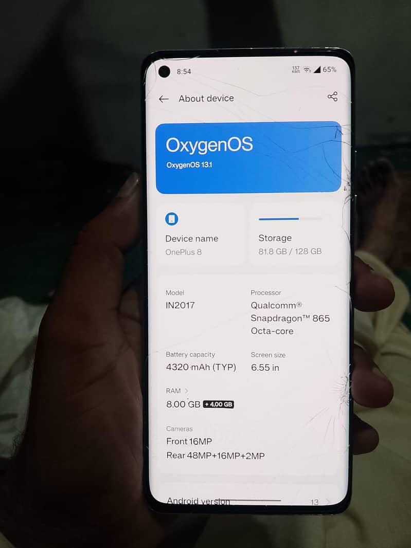 One plus 8 single sim 5