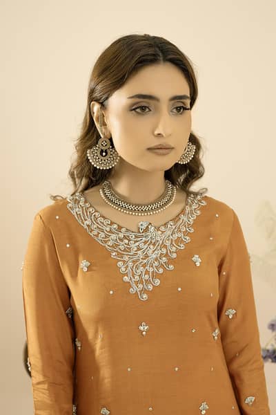 Raw Silk Handmade Dress Design by nrdesigners. com