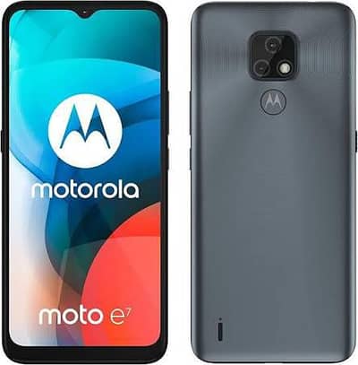 moto E7 pta approved 4/64 front glass galka toota huwa h baki all ok