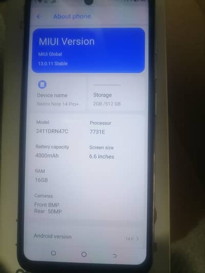 redmi note 14 pro 12gb 512gb pta approved exchange possible