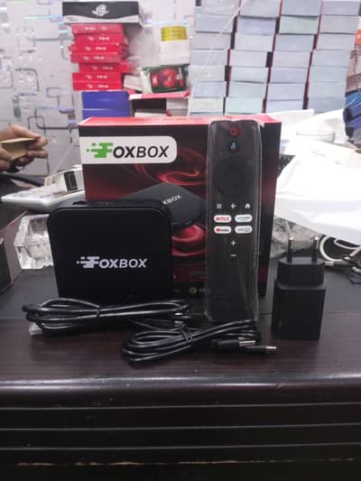 FOXBOX LATEST ANDROID TV BOX 8GB/128GB WITH VOICE REMOTE