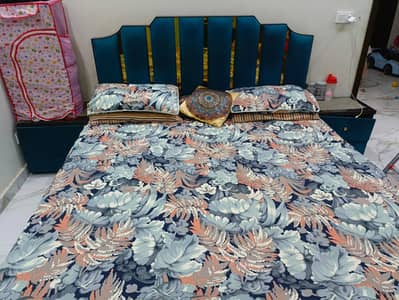 Bed without mattress ,side tables ,dressing table