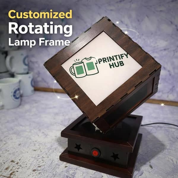 Customized Rotating Photo Lamp – Personalized LED Picture Frame Night Light | Unique Gift for Home Décor