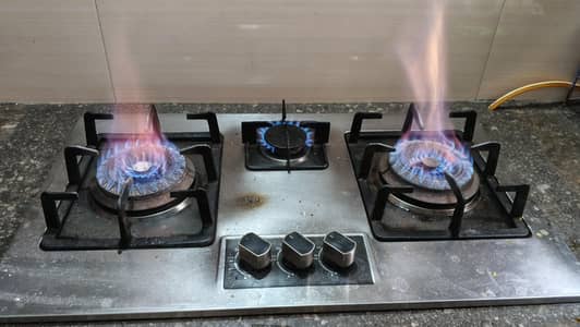 3 Burner Gas Stove Stainless Steel – Good Condition