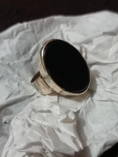 Black Aqeeq Ring ( lab tested)