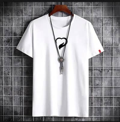 White Printed Cotton T-Shirt Men (Free Delivery)