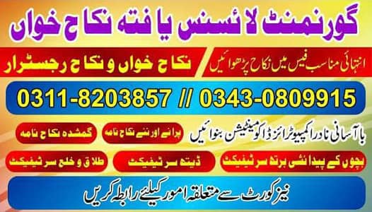 Nikah Khawa (   گورنمنٹ لائسنس یافتہ نکاح خواں)