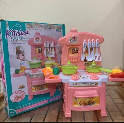 pink kitchen Set for girls 3-5 year 10 piece plastic cookware