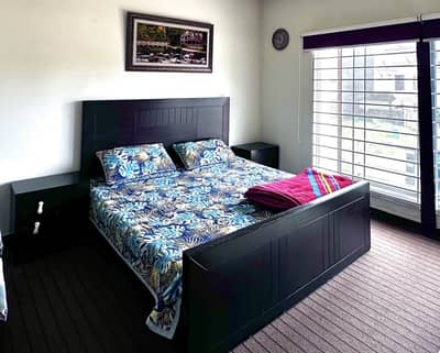 King size Bed with side tables and mattress