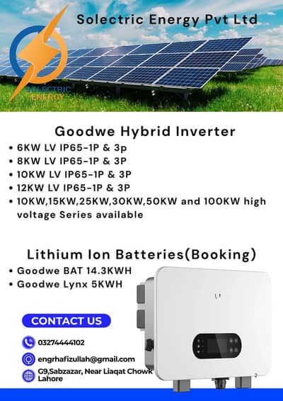 Goodwe Hybrid Lithium lon Batteries and solar systems