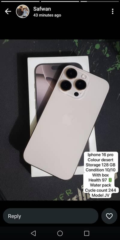 iphone 16 pro with box