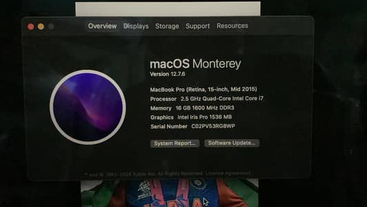 Macbook pro 2015 i7 16gb 15 inch