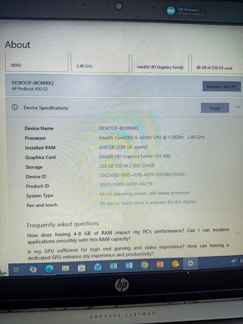 core- i5, 4th generation processor 4