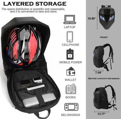 LED bag,laptop , halmet  bag with 25000mh power bank