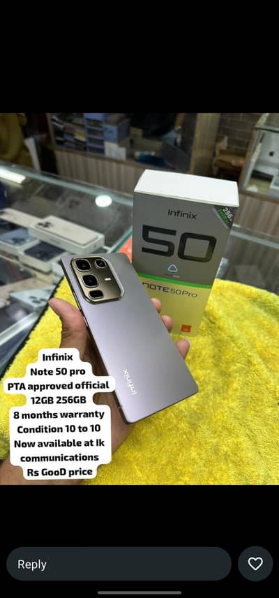 Infinix note 50 pro 256gb PTA approved