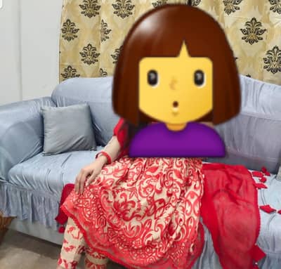 Red embroidered dress