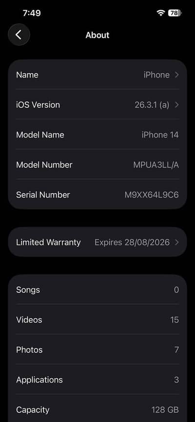 IPHONE 14 NON PTA JV