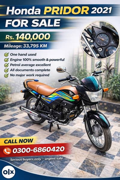 Honda Pridor 2021 | One Hand Used | Good Condition