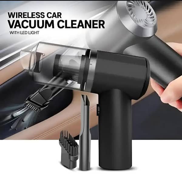 Powerful Rechargeable 3-in-1 Dual-Mode Cordless Handheld Vacuum Cleaner with LED Light (Black)