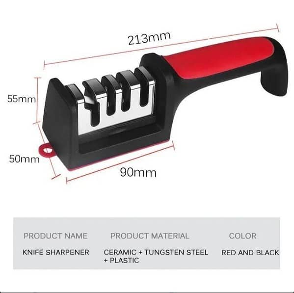 "Multi-Stage Knife Sharpener – Ceramic, Diamond & Tungsten Sharpening Slots for Kitchen Knive