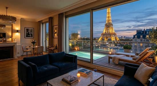 LUXURIOUS FURNISHED PENTHOUSE WITH EIFFLE VIEW OR PRIVATE POOL FOR SALE ON INSTALMENTS