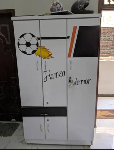 Bed and Cupboard white colour