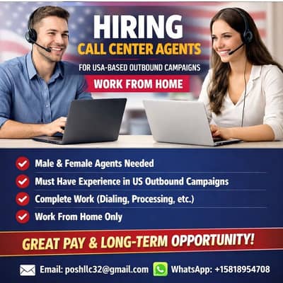 Call Center Agents Required work from home and office