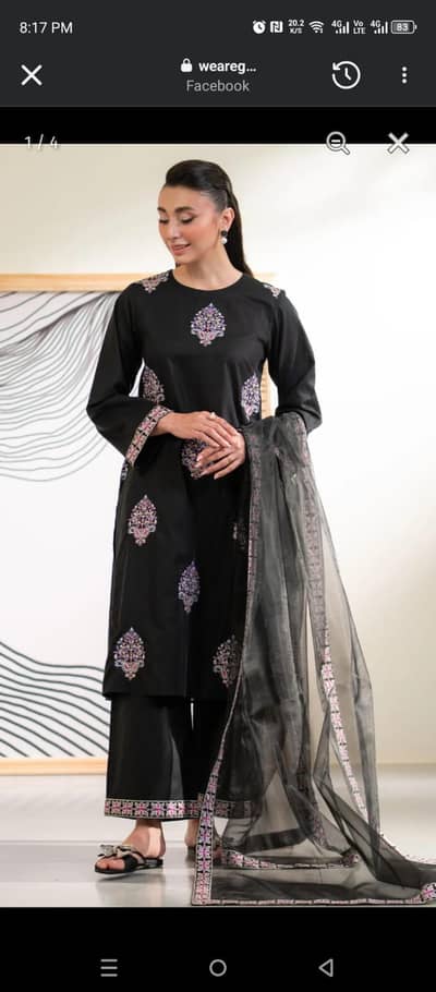 Ego brand medium size embroidered lawn 3 piece