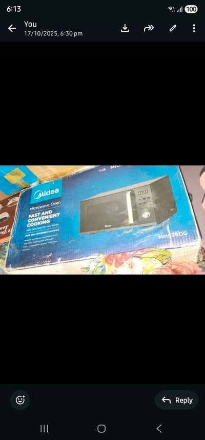 box pack new microvawe oven