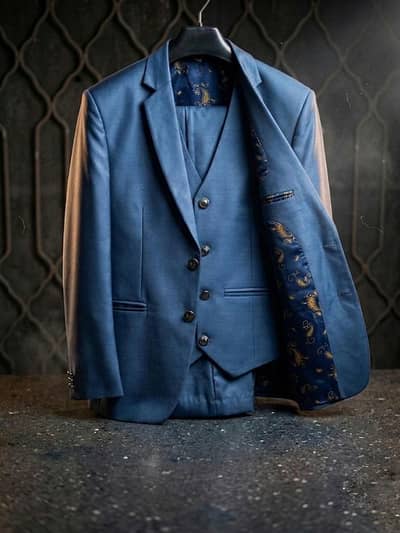 Premium 3-Piece Suit (Size: Coat 32 | Pant waste 39blue Luxury Edition