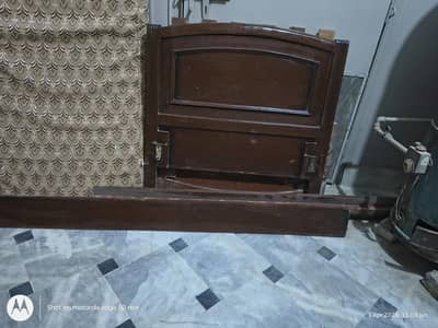 Single wooden bed with foam