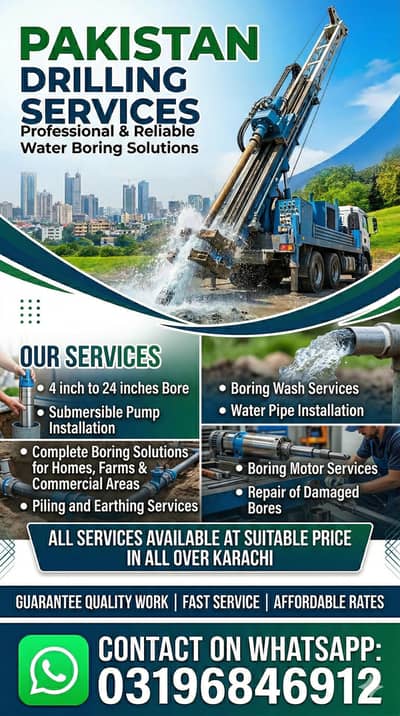 Boring|Water Boring|Water Boring Service|Water Drilling Services