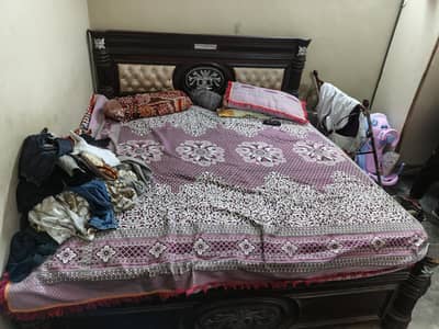 complete bed set with 2 side tables and soft spring mattres