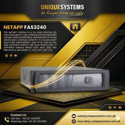 NetApp FAS3240 SAN/NAS Storage – Data Center Grade