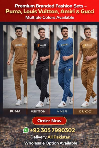 Premium Branded Fashion Sets – Puma, Louis Vuitton, Amiri & Gucci