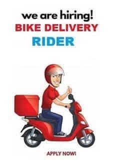 Delivery Rider Job Saddar/II chundrigar/DHA Salary 18000  weekly