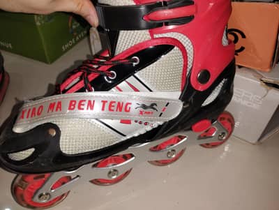 Professional Adjustable Inline Skates - Xiao Ma Ben Teng (Red & Black)