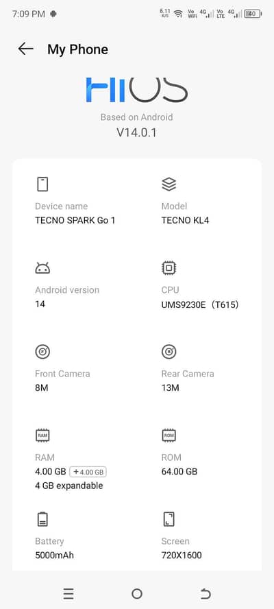 Tecno spark go1 condition 10/10