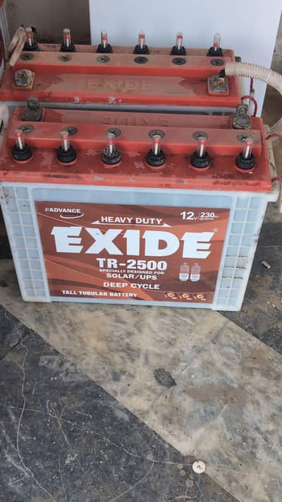 Set of 4 Exide TR 2500 Tall tabular batteries 230 AH 48v system ready